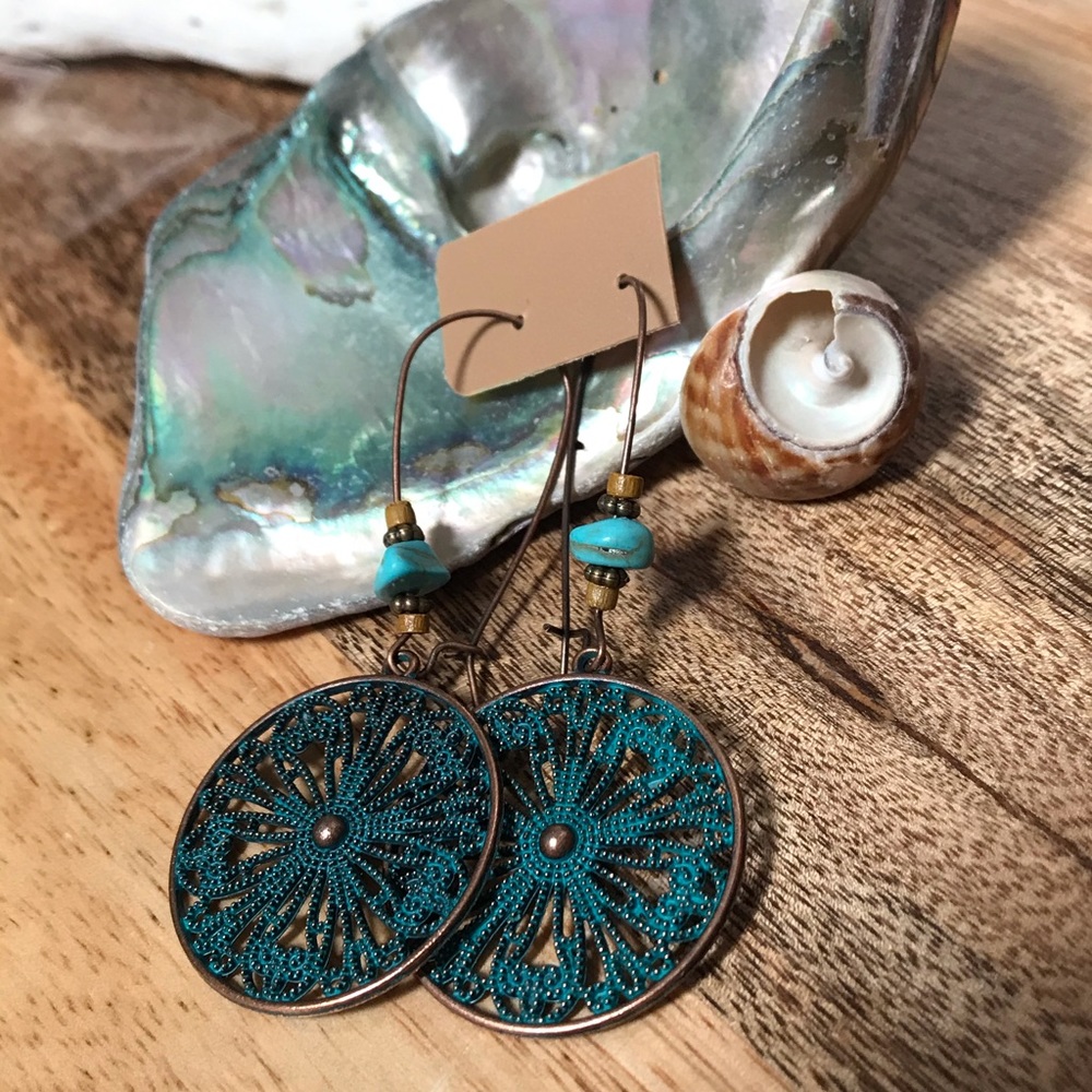 Beautiful dangle earrings turquoise New